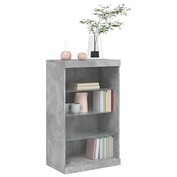 Maison Chic Commode Buffet - Meuble de rangement avec lumières LED gris béton 60,5x37x100 cm -GKD72540 pas cher