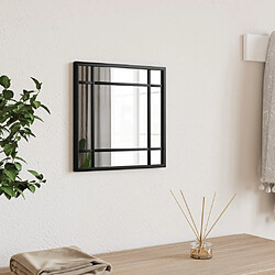 vidaXL Miroir mural noir 30x30 cm carré fer