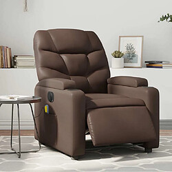 Maison Chic Fauteuil Relax pour salon, Fauteuil de massage inclinable électrique marron similicuir -GKD15927