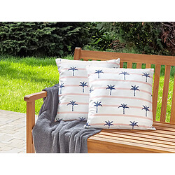 Beliani Lot de 2 coussins MOLTEDO 45 x 45 cm Blanc