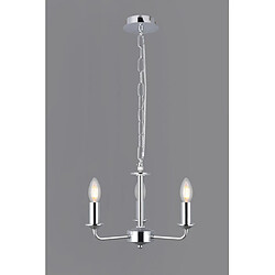 Luminaire Center Suspension Banyan Chrome poli 3 ampoules 34cm