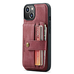 Coque en TPU + PU JEEHOOD détachable 2-en-1, magnétique, blocage RFID avec porte-carte rouge pour votre iPhone 13 mini 5.4 pouces