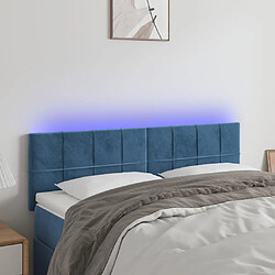 Maison Chic Tête de lit moderne à LED lumineuse pour chambre - Décoration de lit Bleu foncé 144x5x78/88 cm Velours -MN44632