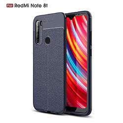 Wewoo Coque Souple Pour Xiaomi Redmi Note 8T Antichoc TPU Litchi Bleu Marine