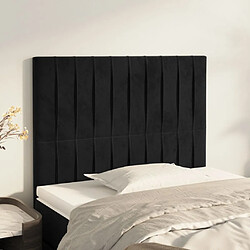 Maison Chic Lot de 2 Têtes de lit design pour chambre - Décoration de lit Noir 80x5x78/88 cm Velours -MN85310