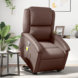 Maison Chic Fauteuil Relax pour salon, Fauteuil inclinable de massage Marron Similicuir -GKD76840