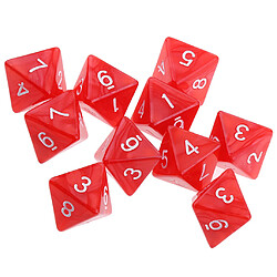 Acheter 10pcs Dés 8 Faces Dés Polyédriques D8 Pour Les Jeux De Table De Fête Rouge