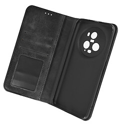 Avizar Étui pour Honor Magic 5 Pro portefeuille support vidéo motif croisillon Noir