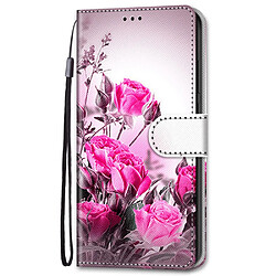 Etui en PU texture croisée, antichoc avec support A14 roses sauvages pour votre Samsung Galaxy A13 4G