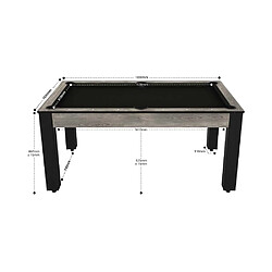 Avis De Faugeres Billard convertible table 6 personnes Texas industriel et noir (tapis)