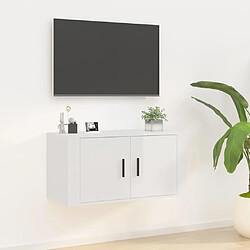 vidaXL Meuble TV mural Blanc brillant 80x34,5x40 cm