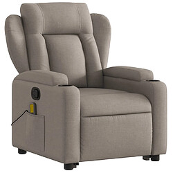 Avis vidaXL Fauteuil inclinable de massage Taupe Tissu