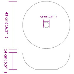 vidaXL Vasque à poser gris rond F41x14 cm céramique pas cher