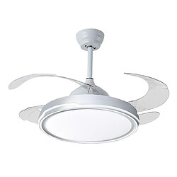 Ventilateur de plafond TORONTO blanc, 4 pales rétractables, 72W LED 3000|4000|6000K, APP, H35xP.108/50cm