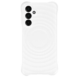 iMak Coque Silicone pour Samsung Galaxy A16 Antichoc Texture Vague en 3D Blanc