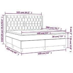 Maison Chic Lit adulte- Lit + matelas + LED,Sommier à lattes de lit matelas et LED Vert foncé 160x200 cm -GKD76171 pas cher