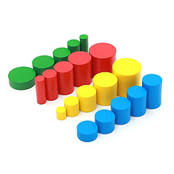 4pcs Coloré Montessori Jouet en Bois Cylindre Blocs Début Développement Educatif Cadeau d'Enfant Bébé