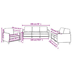 vidaXL Ensemble de canapés 3 pcs avec coussins Jaune clair Tissu pas cher