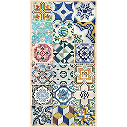 Alter Tapis de cuisine, 100% Made in Italy, Tapis antitache avec impression numérique, Tapis antidérapant et lavable, modèle Maiolica - Allycia, cm 100x52