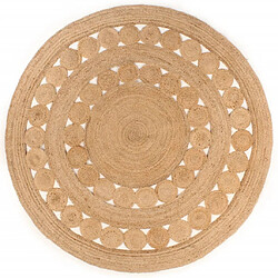 vidaXL Tapis Design tressé Jute 180 cm Rond