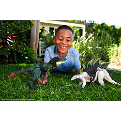 Mattel Dinosaure Articulé Stegosaurus Géant Jurassic World avec Dispositif de Traçage Blanc