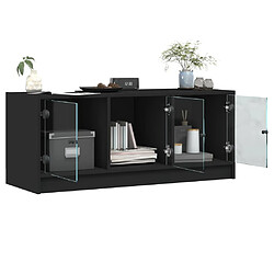 Acheter vidaXL Meuble TV avec portes en verre noir 102x37x42 cm