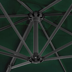 Helloshop26 Parasol meuble de jardin en porte-à-faux et mât en aluminium 250 x 250 cm vert 02_0008637 pas cher