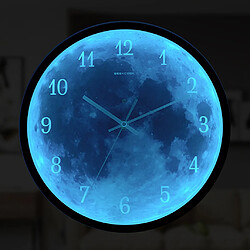 Acheter Horloge Murale Lumineuse 12 Pouces Ronde Décorative Horloge De Chambre à Coucher Cadeaux Noir