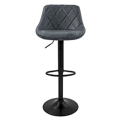 ML-Design Lot 6 tabourets de bar rembourrées en simili anthracite hauteur réglable 62-82cm