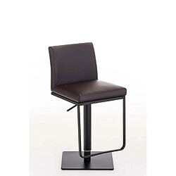 Decoshop26 Tabouret de bar x1 avec repose-pieds plaque de base carrée en métal noir assise en PVC marron 10_0005302 pas cher