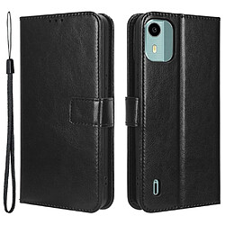 Htdmobiles Housse pour Nokia C12 / C12 Pro / C12 Plus - etui coque pochette portefeuille + film ecran - NOIR