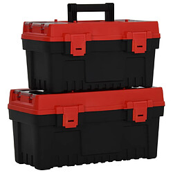 vidaXL Ensemble de boîte à outils 2 pcs Noir et rouge Polypropylène