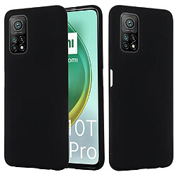 Coque en silicone liquide super mince noir pour votre Xiaomi Mi 10T 5G/Mi 10T Pro 5G