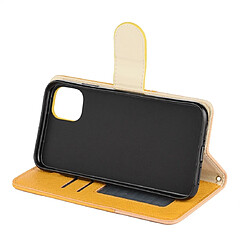 Wewoo Coque Pour iPhone 11 Pro Étui à rabat en cuir avec support et cadre photo emplacements cartes et portefeuille jaune pas cher