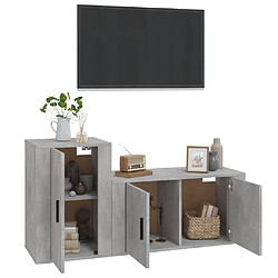 Avis Maison Chic Ensemble de meubles TV 2 pcs pour salon - gris béton bois d'ingénierie -MN83340