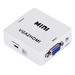 Wewoo HD 1080P HDMI Mini VGA blanc vers HDMI Scaler Box Convertisseur Audio Vidéo Numérique