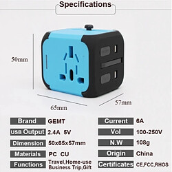 Avis GUPBOO Adaptateur de voyage international universel 50x65,JL2344