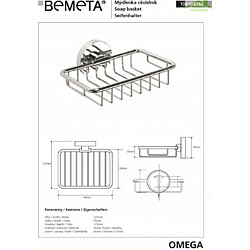 Bemeta - Maison De La Tendance Porte-savon mural en grille OMEGA 14x5,5x12,5cm pas cher