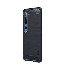 Mofi Coque en TPU fibre de carbone brossée bleu foncé pour Xiaomi Mi 10/Mi 10 Pro