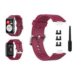 Avis Bracelet De Montre En Silicone Souple Pour Montre Huawei Fit TIA-B09 TIA-B19 Vin Rouge