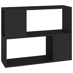 vidaXL Meuble TV Noir 80x24x63 cm Bois d'ingénierie