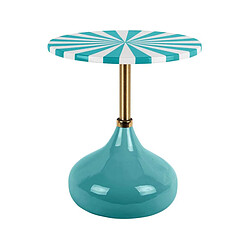 LEITMOTIV Table d'appoint en métal Candy Swirl turquoise.