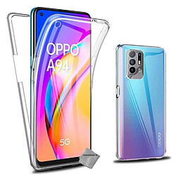 Htdmobiles Coque silicone gel fine 360 integrale (avant et arriere) pour Oppo A94 5G + film ecran - TRANSPARENT