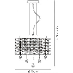 Avis Luminaire Center Suspension Adeline Chrome poli 4 ampoules 34cm