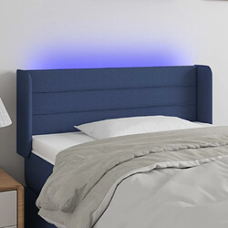 Maison Chic Tête de lit scandinave à LED,meuble de chambre Bleu 103x16x78/88 cm Tissu -MN59628