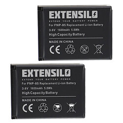 Vhbw EXTENSILO 2x Batteries compatible avec Ordro HDV-D325, HDV-D370 appareil photo, reflex numérique (1600mAh, 3,6V, Li-ion)