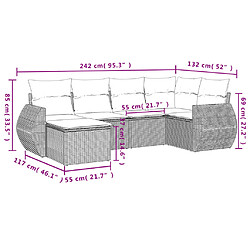 Avis Maison Chic Salon de jardin avec coussins 6 pcs | Ensemble de Table et chaises | Mobilier d'Extérieur beige résine tressée -GKD76811