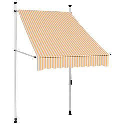 Maison Chic Store banne | Auvent rétractable de porte | Marquise Brise-soleil manuel 100 cm Rayures oranges et blanches -GKD10693