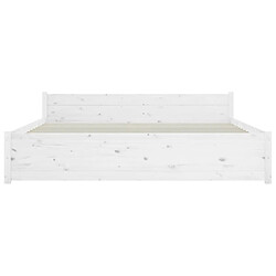 Maison Chic Lit adulte - Lit simple Cadre de lit,Structure du lit Contemporain Blanc Bois massif 140x190 cm -MN55631 pas cher