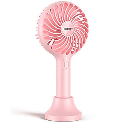 Ventilateur Portatif HonHey Portable, Mini Ventilateur Portatif avec Batterie Rechargeable USB, ventilateur de Table de Bureau Personnel à 4 Vitesses avec Base, 3-10 Heures de Fonctionnement Petit